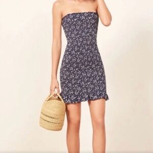 REFORMATION | Navy Floral Mini Dress